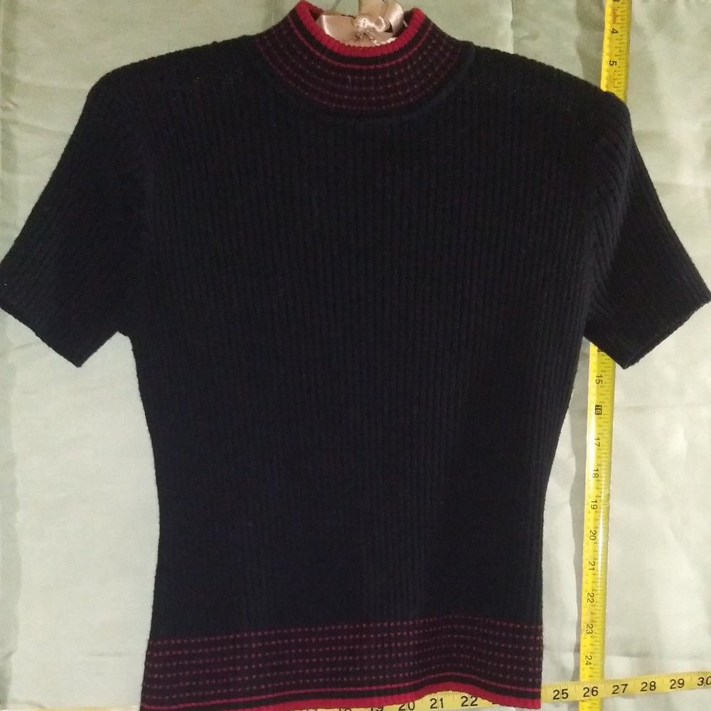 Tahari by Arthur S. Levine Petite Mockneck Sweater Top, Black size 4P